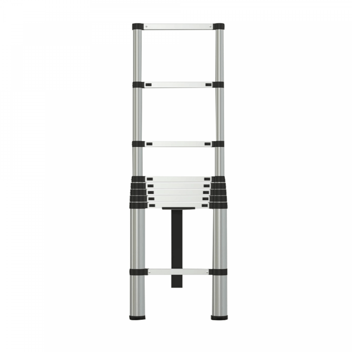 Herzberg HG - 5260: Aluminium telescopische ladder met antislipvoeten - 2,6 meter - Bivakshop