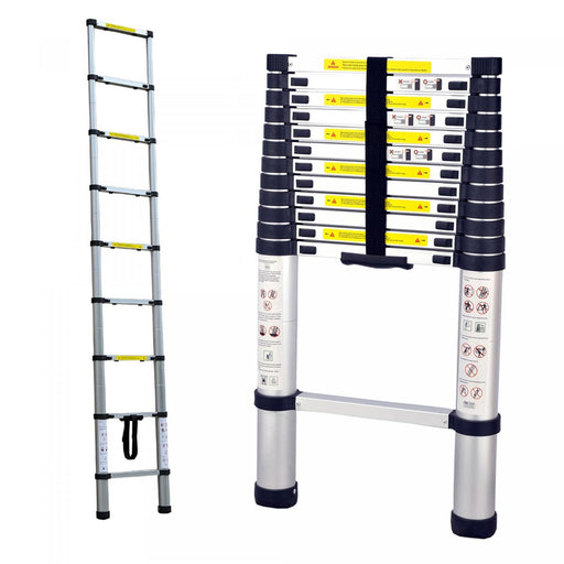 Herzberg HG-5380: Multifunctionele aluminium telescopische verlengladder - 3,8 m - Bivakshop