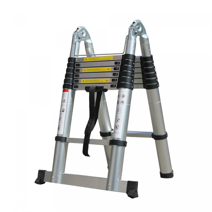 Herzberg HG - 5440: Intrekbare aluminium telescopische ladder - 4,4 m - Bivakshop