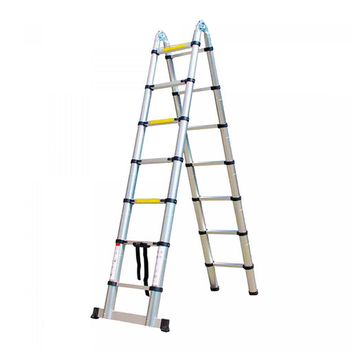 Herzberg HG - 5440: Intrekbare aluminium telescopische ladder - 4,4 m - Bivakshop
