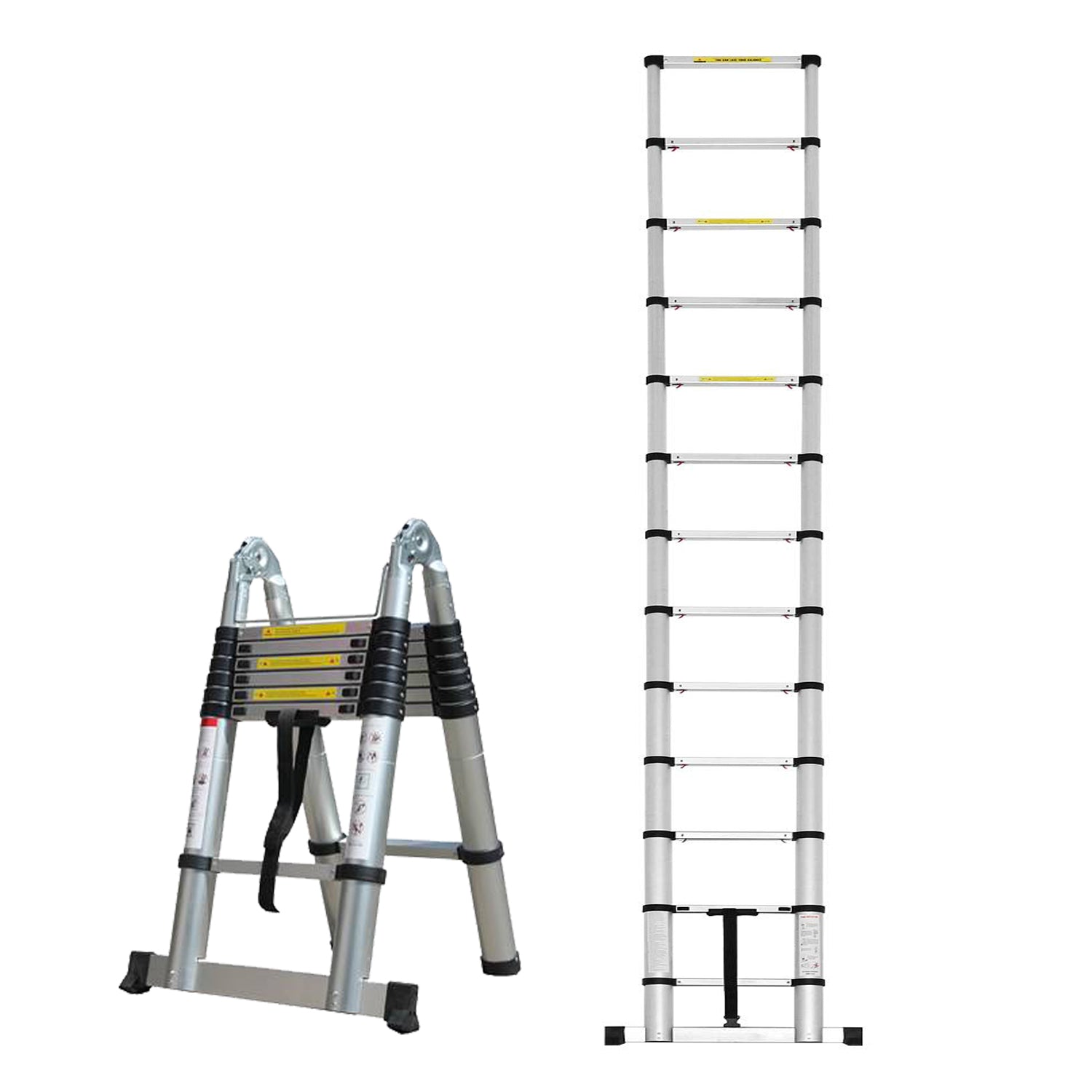 Herzberg HG-5560: Intrekbare aluminium telescopische ladder - 5,60 m - Bivakshop