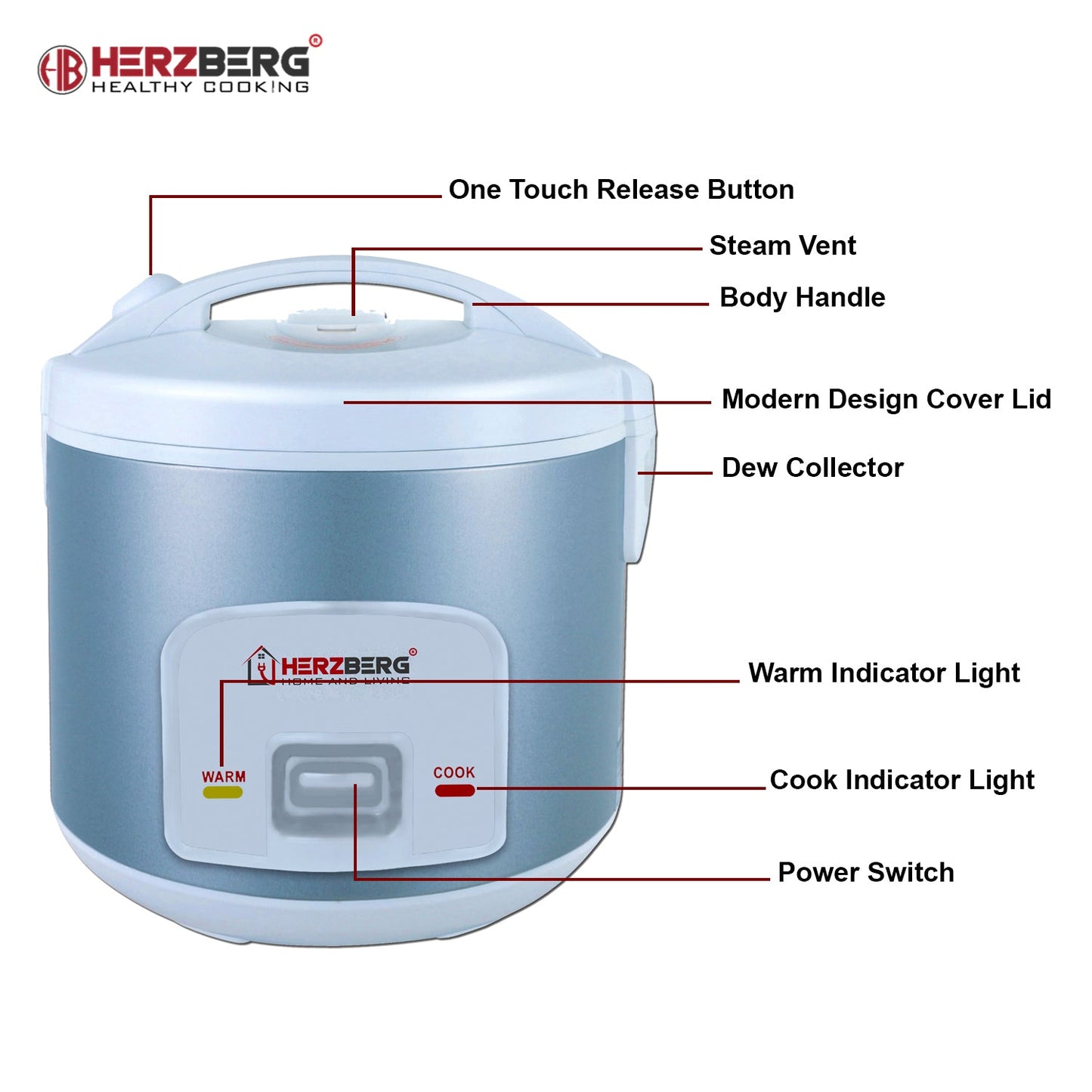 Herzberg HG-8004: 700W elektrisch multifunctioneel fornuis -1,8L - Bivakshop