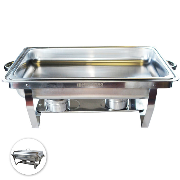 Herzberg HG-8022-1: 9 Kwarts Roestvrijstalen Chafing Dish - 1 Container - Roucheax - Bivakshop