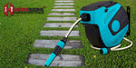 Herzberg HG - 8025: 10 m automatische waterslanghaspel met stalen montage - Bivakshop