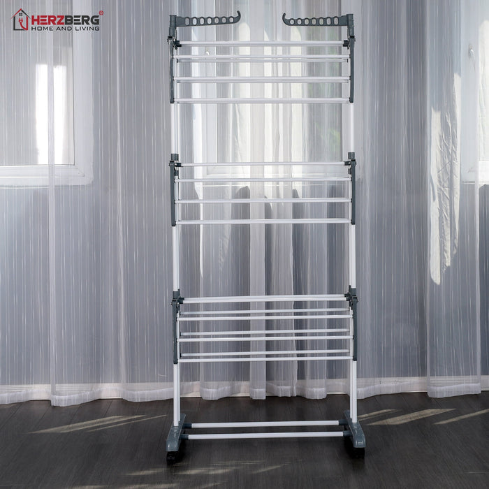 Herzberg HG - 8034GRY: Bewegend Kledingrek - Grijs - Bivakshop