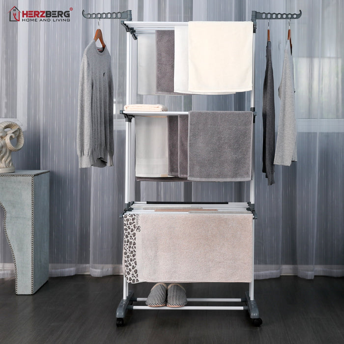 Herzberg HG - 8034GRY: Bewegend Kledingrek - Grijs - Bivakshop