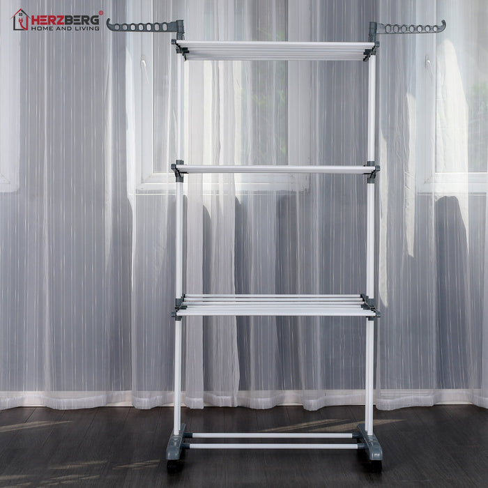 Herzberg HG - 8034GRY: Bewegend Kledingrek - Grijs - Bivakshop