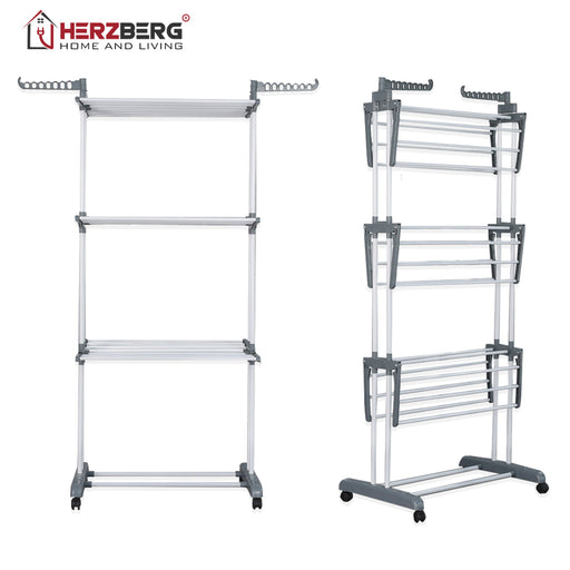 Herzberg HG - 8034GRY: Bewegend Kledingrek - Grijs - Bivakshop