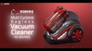 Herzberg HG-8047RED: Stofzuiger zonder zak met meerdere cyclonen - 1200W - Bivakshop