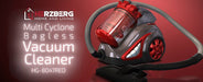 Herzberg HG-8047RED: Stofzuiger zonder zak met meerdere cyclonen - 1200W - Bivakshop