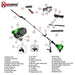 Herzberg HG-8048MBC: 8-in-1 multifunctionele bosmaaier - Tuingereedschap - Bivakshop