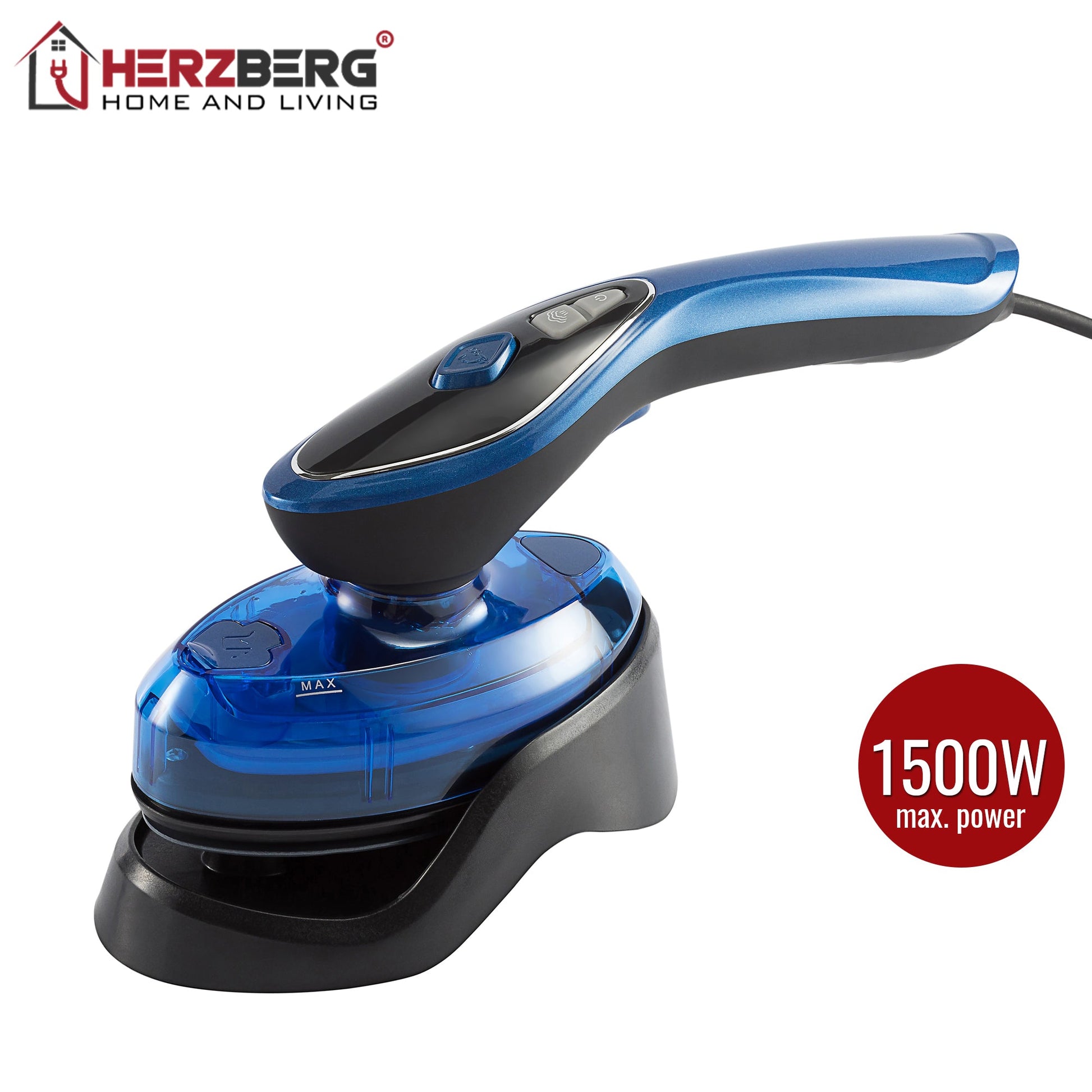 Herzberg HG-8056: 2-in-1 draagbaar stoom- en droogstrijkijzer - Bivakshop