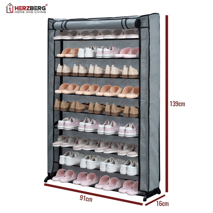 Herzberg HG-8077: 9-Tier Schoenenrek Organizer Blauw - Bivakshop