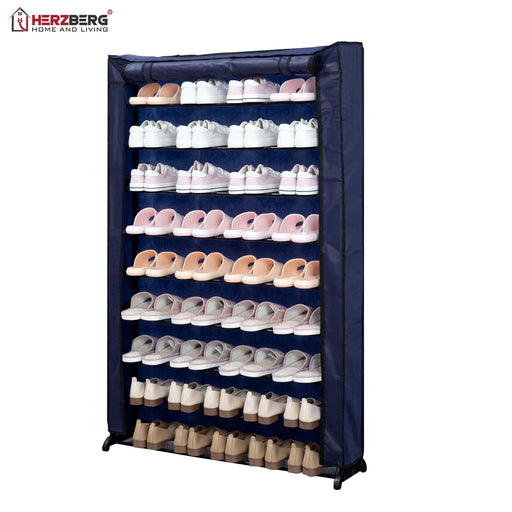 Herzberg HG-8077: 9-Tier Schoenenrek Organizer Blauw - Bivakshop