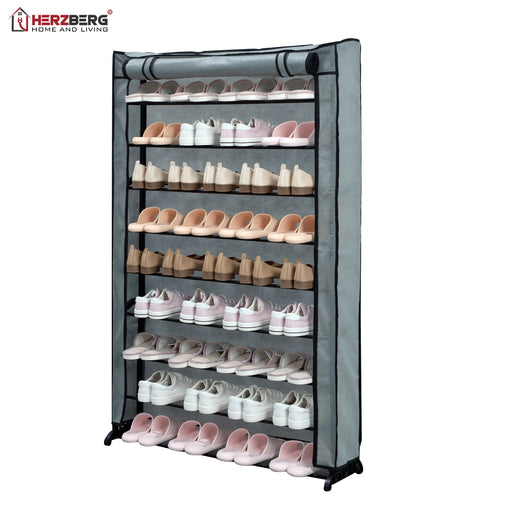 Herzberg HG-8077: Schoenenrekorganizer met 9 niveaus grijs - Bivakshop