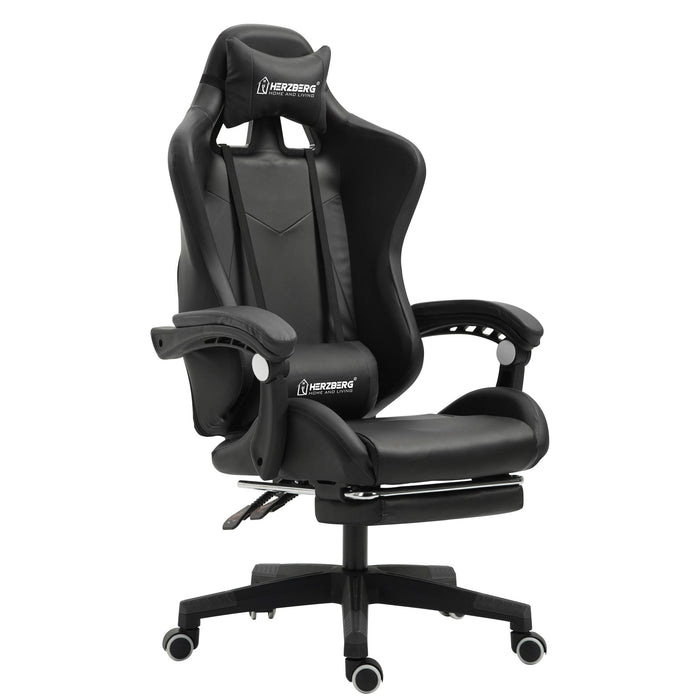 Herzberg HG - 8080: Ergonomische gamestoel in racewagenstijl, zwart - Bivakshop