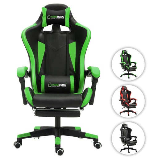 Herzberg HG - 8080: Ergonomische gamingstoel in racewagenstijl Rood - Bivakshop