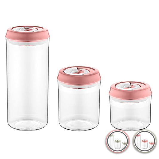 Herzberg HG-CK785: set van 3 vacuüm opslagpotten - Bivakshop