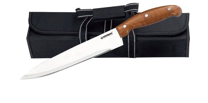 Herzberg HG-K9W: Luxe 9-delige messenset met opvouwbare draagtas - Bivakshop