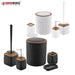 Herzberg HG - OKY5013: 5 - delige badkamerset - Houtaccent wit - Bivakshop