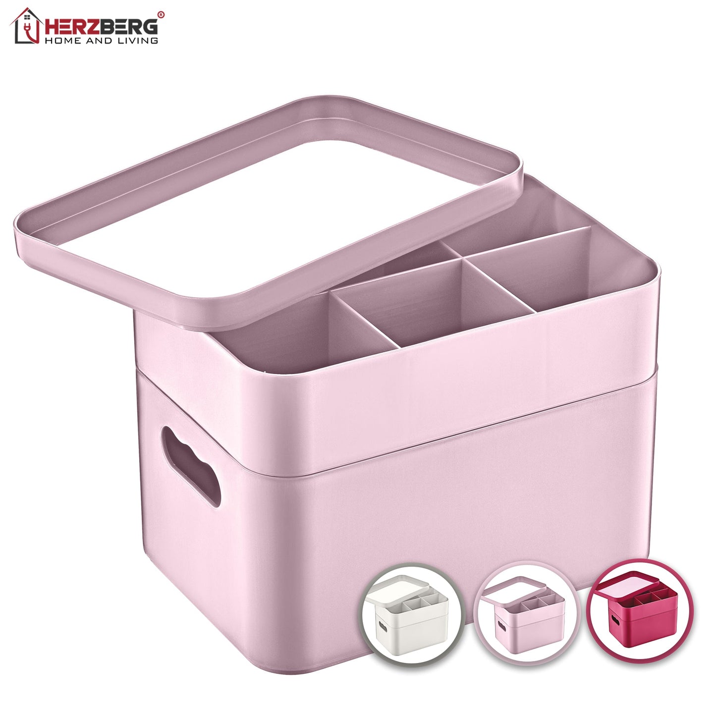 Herzberg HG-OKY676: 2-laags multifunctionele opbergdoos grijs - Bivakshop