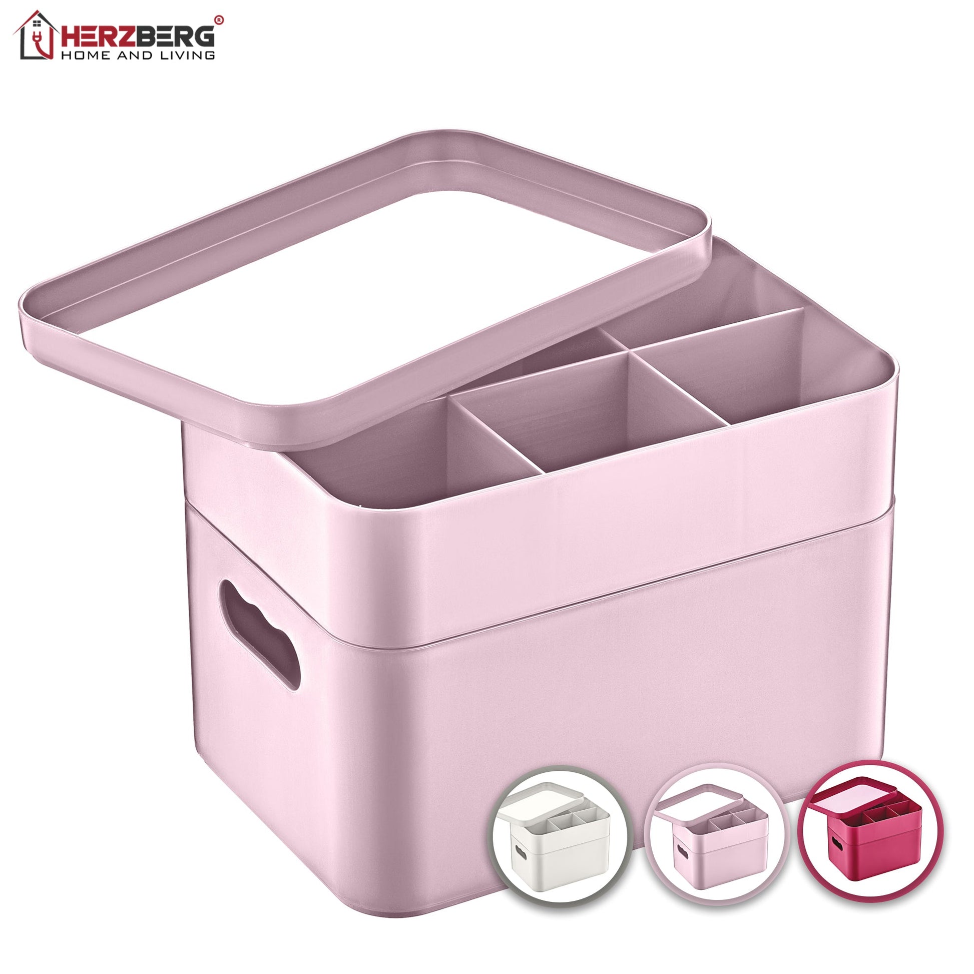 Herzberg HG-OKY676: 2-laags multifunctionele opbergdoos grijs - Bivakshop