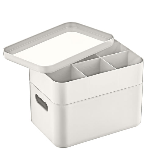 Herzberg HG-OKY676: 2-laags multifunctionele opbergdoos grijs - Bivakshop