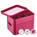 Herzberg HG-OKY676: 2-laags multifunctionele opbergdoos grijs - Bivakshop