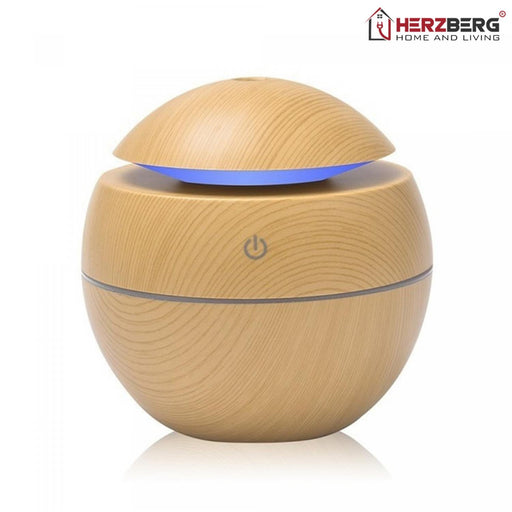 Herzberg luchtbevochtiger aroma olie diffuser donker hout - Bivakshop