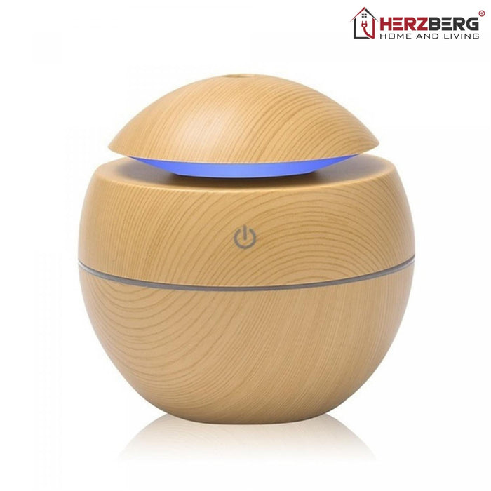 Herzberg luchtbevochtiger aroma olie diffuser donker hout - Bivakshop