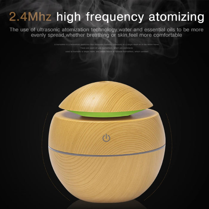 Herzberg luchtbevochtiger aroma olie diffuser donker hout - Bivakshop