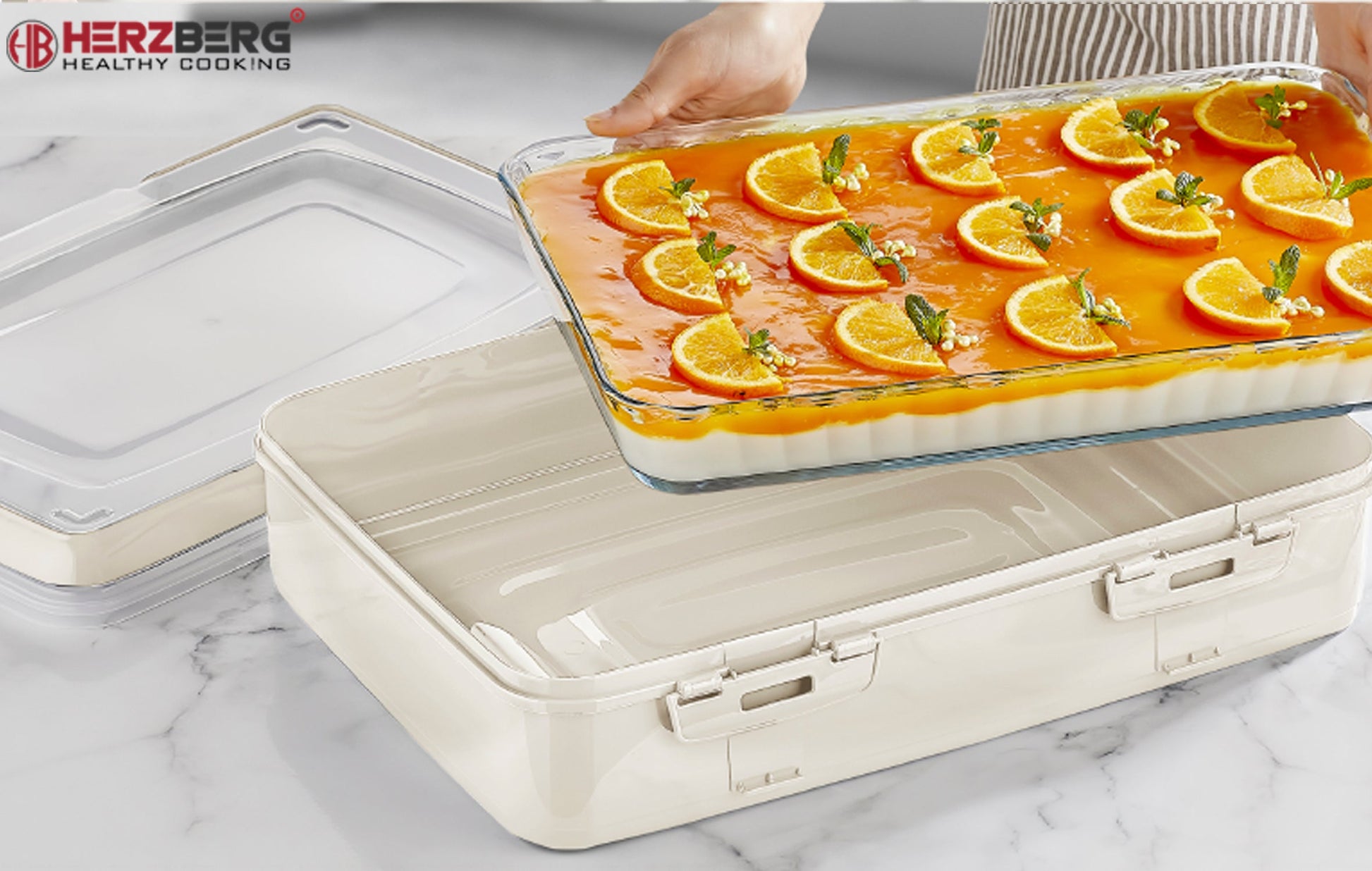 Herzberg Single-Tier Takeaway Gebak Draagdoos Ivoor - Bivakshop