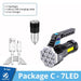 High Power Led Flashlights Cob Side Light Lightweight Outdoor Lighting ABS Material Torch 7LED Rechargeable Flashlight Powerful - Bivakshop