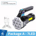 High Power Led Flashlights Cob Side Light Lightweight Outdoor Lighting ABS Material Torch 7LED Rechargeable Flashlight Powerful - Bivakshop