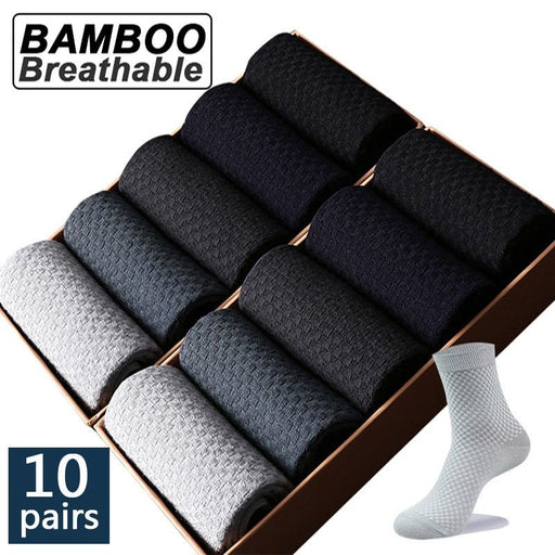 Hoge Kwaliteit 10 paren mannen bamboevezel sokken - Ademend - Lange Sokken - Maat 38-45 - Bivakshop