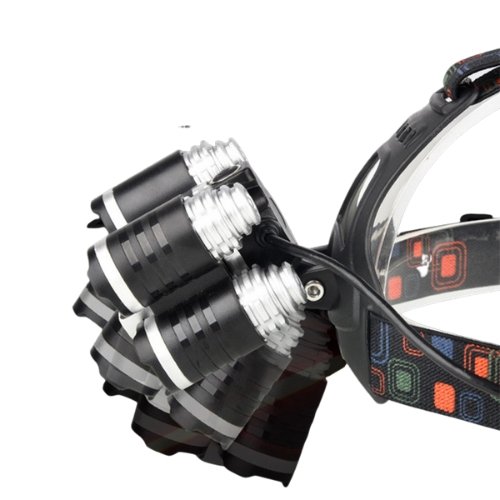 Hoofdlamp - Oplaadbaar - 5 Koplampen - 500 Meter Bereik - 18000 Lumen - Verstelbaar - Bivakshop