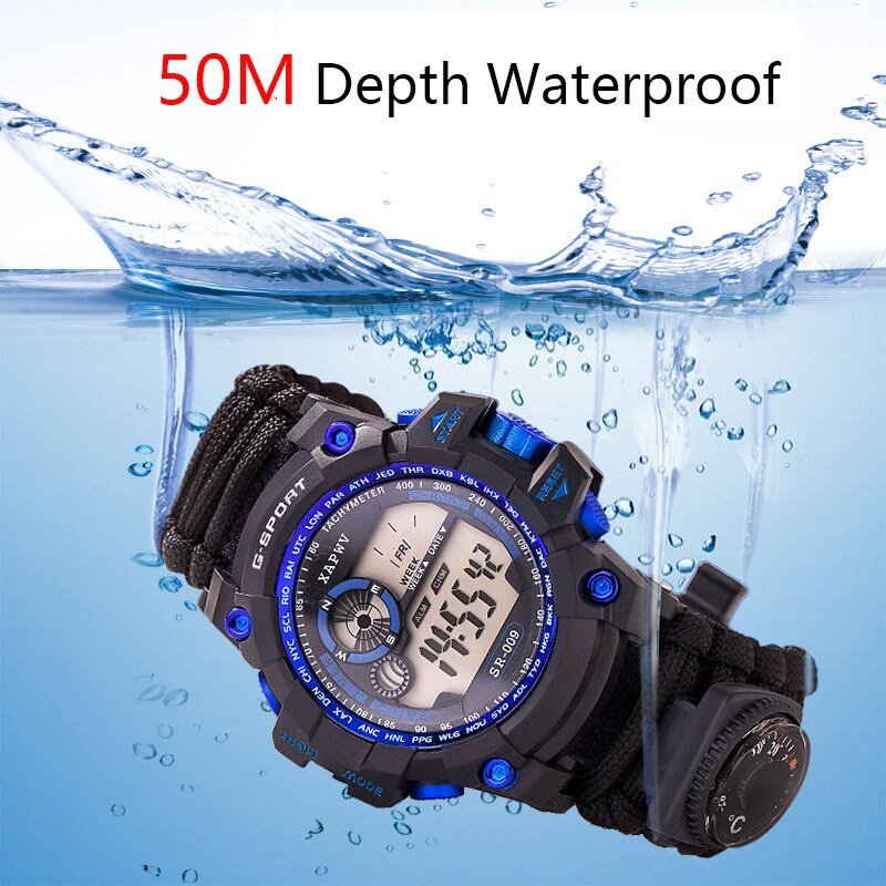 Horloge - Nachtzicht - 50M diep waterdicht - Met kompas - Bivakshop