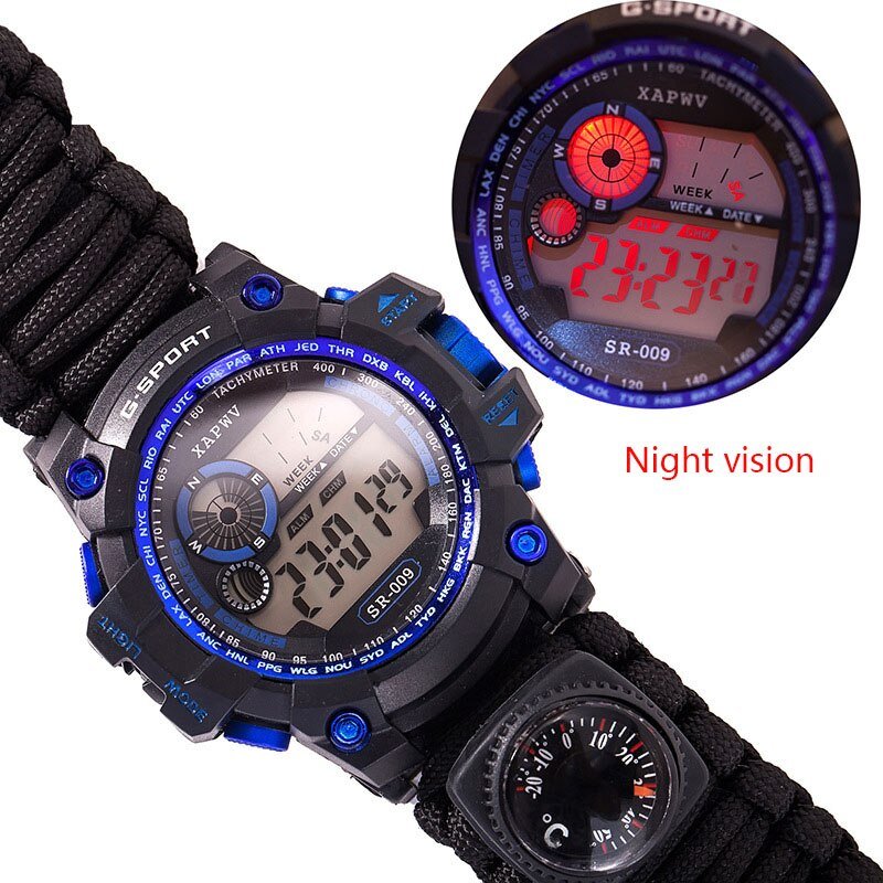 Horloge - Nachtzicht - 50M diep waterdicht - Met kompas - Bivakshop