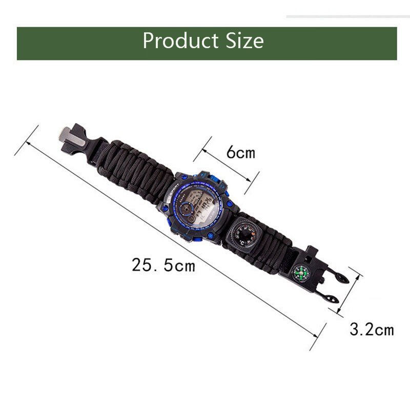 Horloge - Nachtzicht - 50M diep waterdicht - Met kompas - Bivakshop