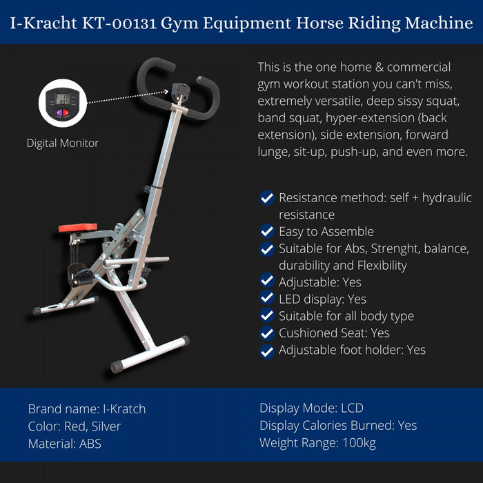 I-Kracht Total Fitness Crunch met digitale monitor Zwart - Bivakshop