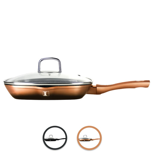 Imperial Collection 28 cm Marmer Gecoate Grillpan Zwart - Bivakshop