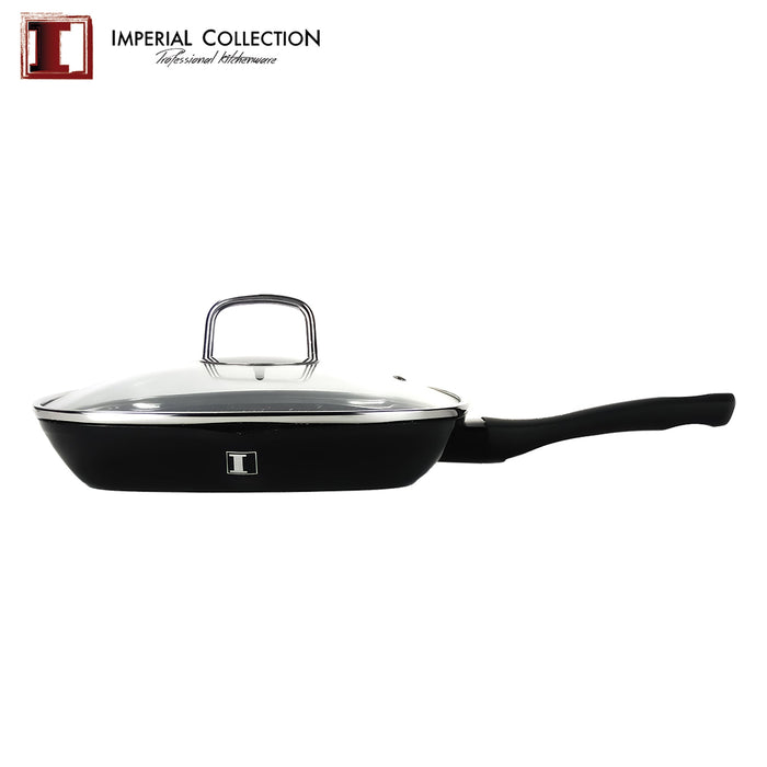 Imperial Collection 28 cm Marmer Gecoate Grillpan Zwart - Bivakshop