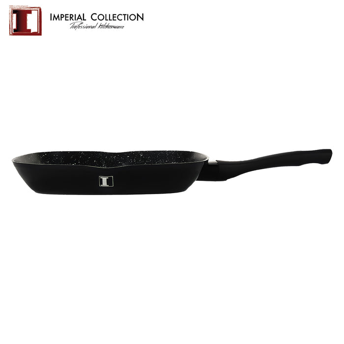 Imperial Collection 28 cm Marmer Gecoate Grillpan Zwart - Bivakshop