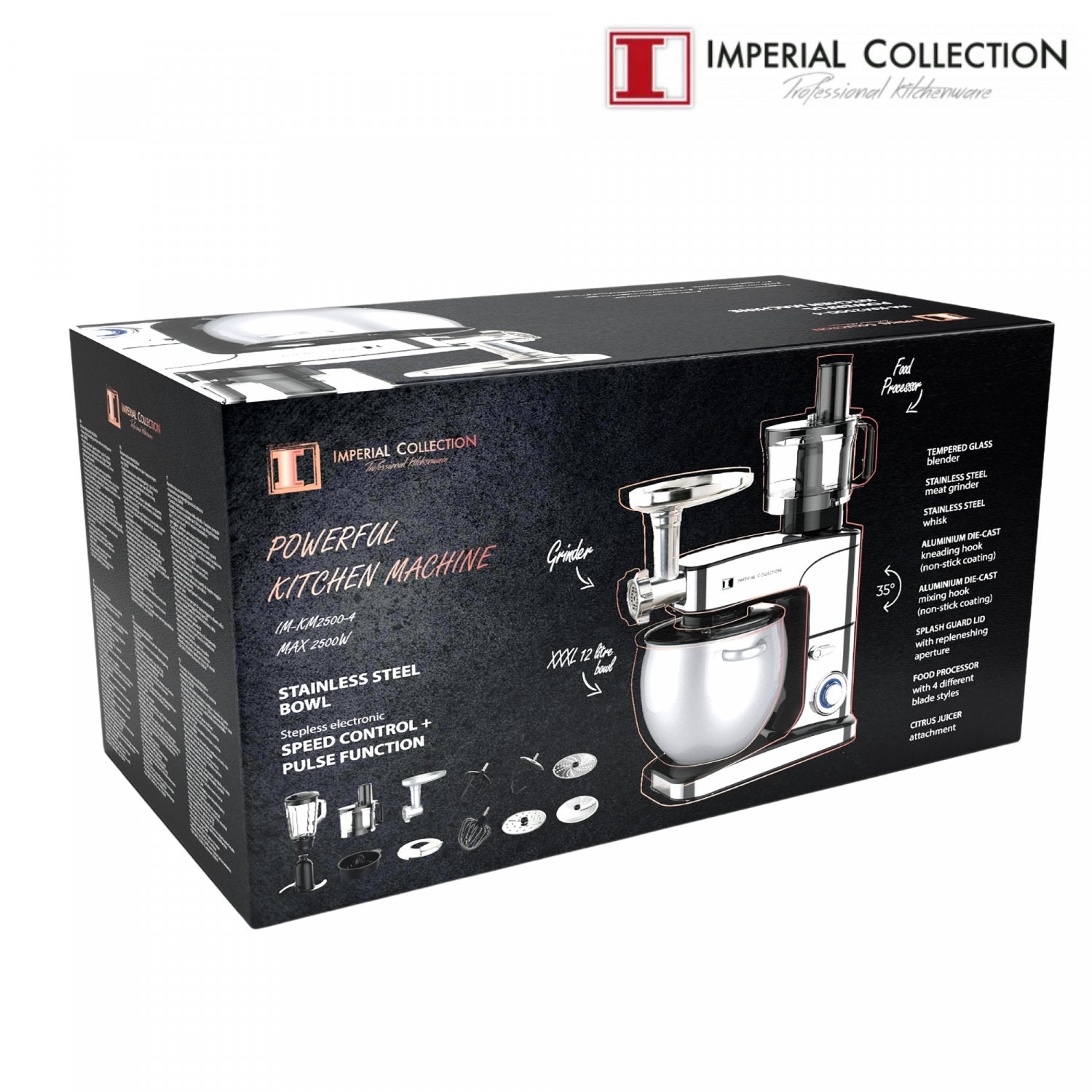 Imperial Collection ontwikkelde Keukenmixer, Vleesmolen En Citruspers in 1 - IM-KM2500 - Bivakshop