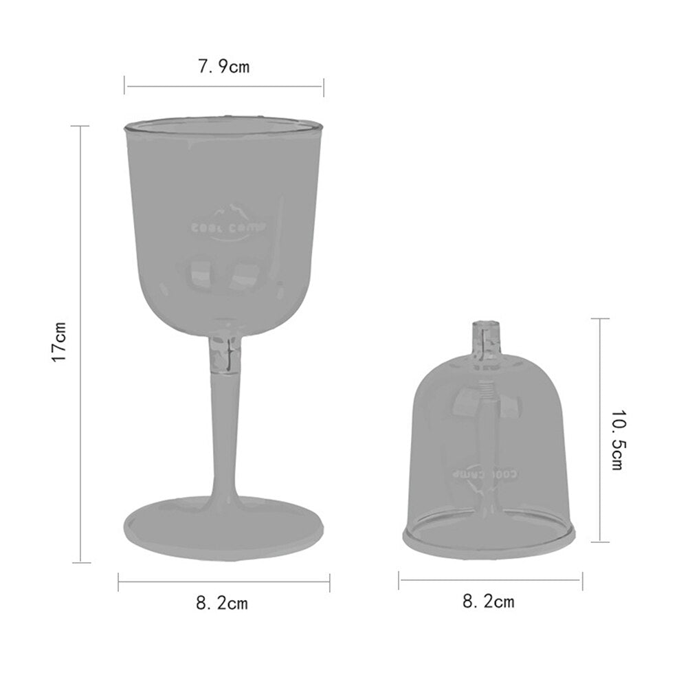 Inklapbaar wijnglas - Plastic wijn glazen - Lichtgewicht - Herbruikbaar voor camping - Bivakshop