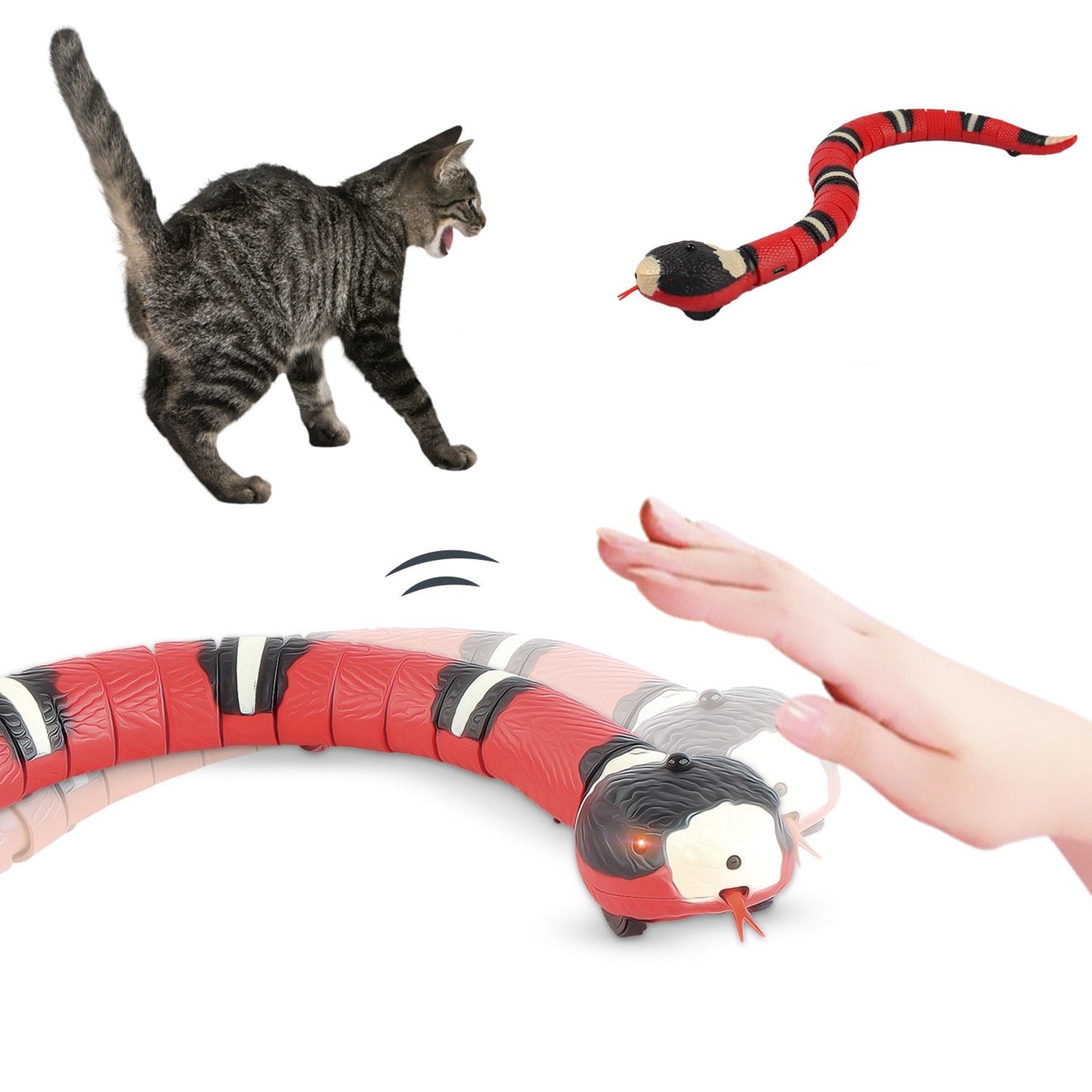 Interactief smart sensing USB oplaadbaar kattenspeelgoed - Levensechte Ratelslang sensatie! - Bivakshop