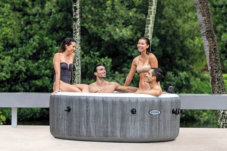 Intex opblaasbare jacuzzi greywood deluxe 4 persoons - Bivakshop