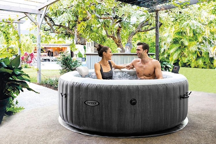 Intex opblaasbare jacuzzi greywood deluxe 4 persoons - Bivakshop