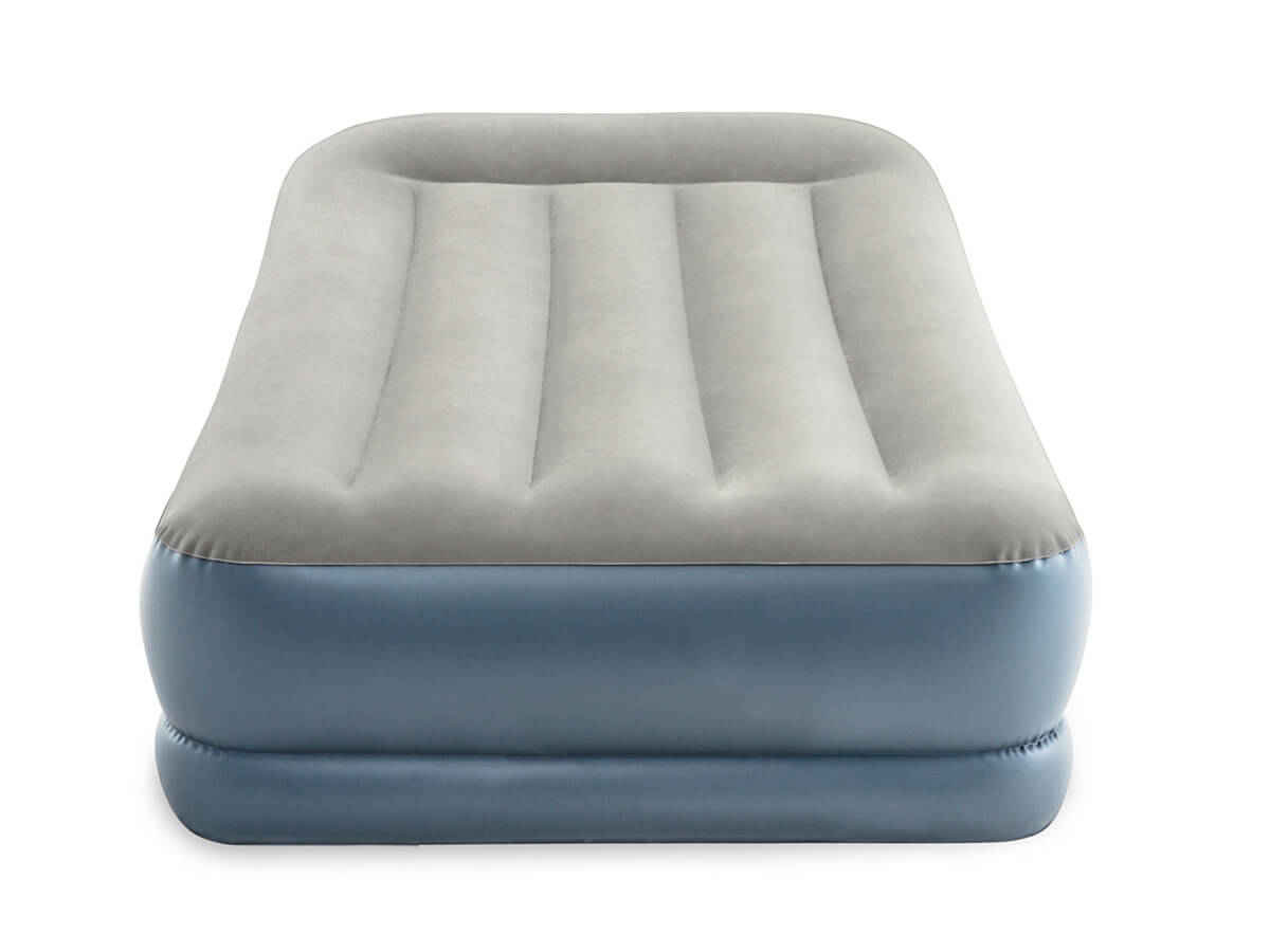 Intex pillow rest mid-rise luchtbed - Eenpersoons luxe met ingebouwd hoofdkussen en elektrische pomp - Bivakshop