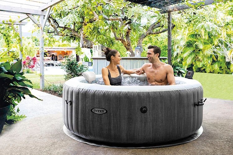 Intex PureSpa Greywood Deluxe - Luxe opblaasbare bubbel- en jetSpa voor 6 Personen - Bivakshop